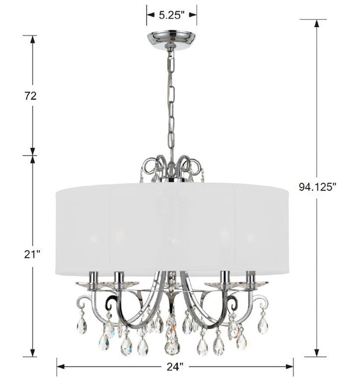 Crystorama Othello 5 Light Matte Black Chandelier