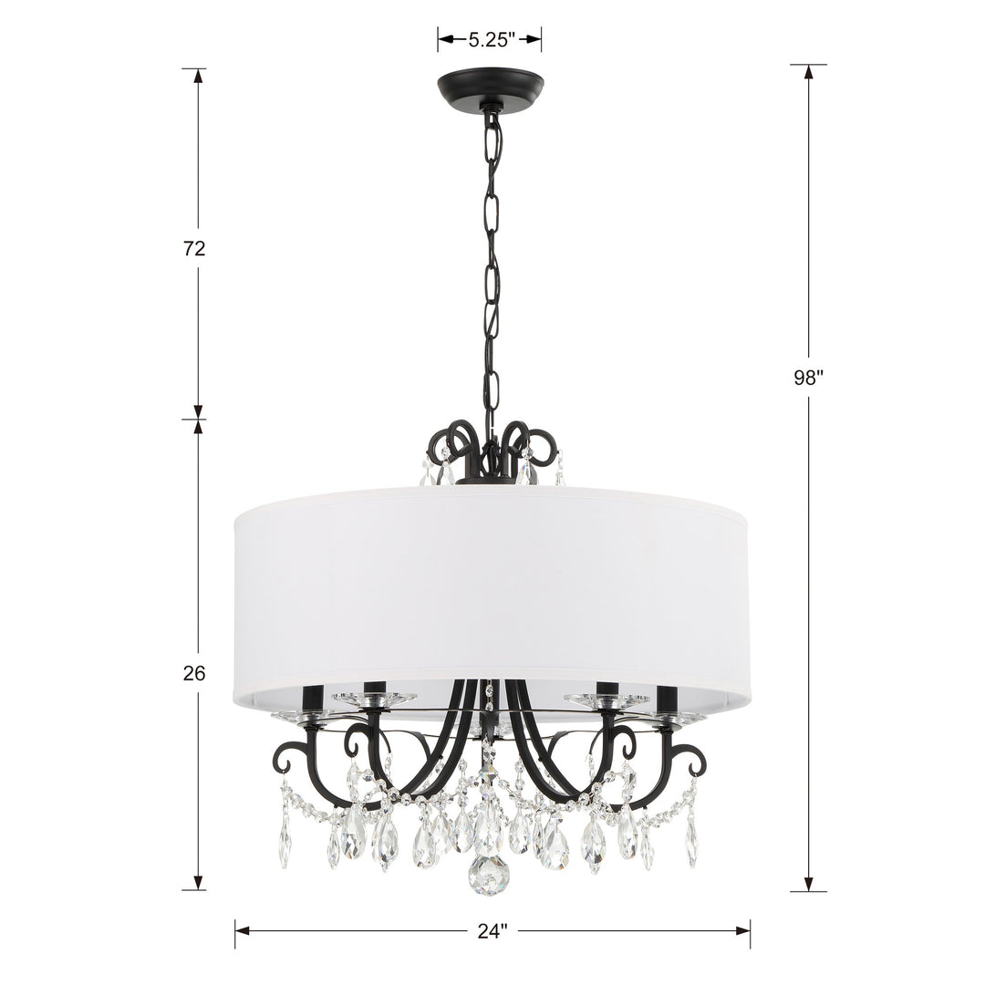 Crystorama Othello 5 Light Matte Black Chandelier