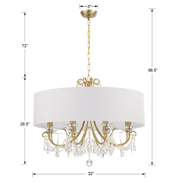 Crystorama Othello 8 Light Matte Black Chandelier