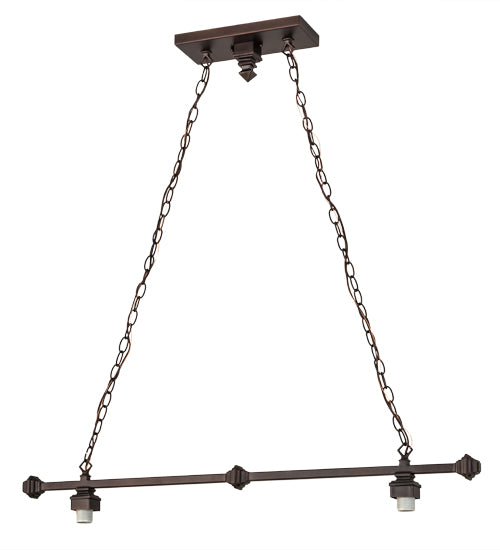 42"L Mahogany Bronze 2 Lt Island Pendant Hardware