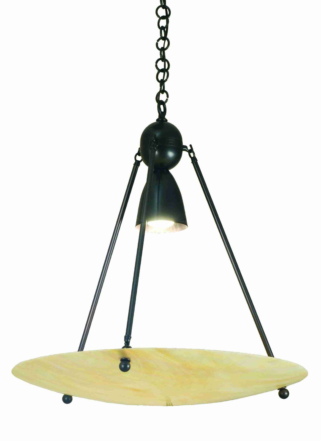 25.5"W Revival Beige Iridescent Deco Ball Inverted Pendant