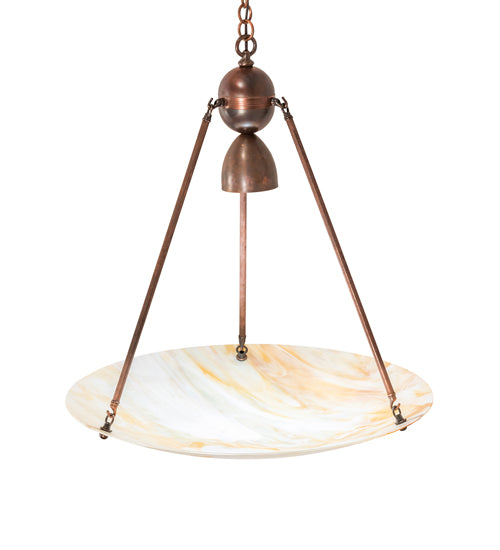 25.5" Wide Revival Beige Iridescent Deco Ball Inverted Pendant