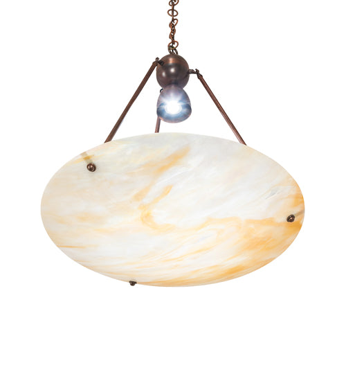 25.5" Wide Revival Beige Iridescent Deco Ball Inverted Pendant