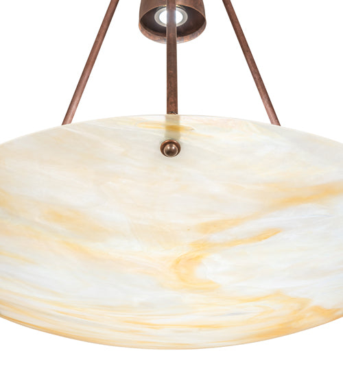 25.5" Wide Revival Beige Iridescent Deco Ball Inverted Pendant