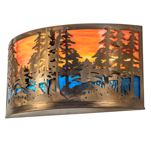 24" Wide Tall Pines Wall Sconce