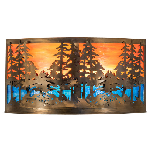 24" Wide Tall Pines Wall Sconce