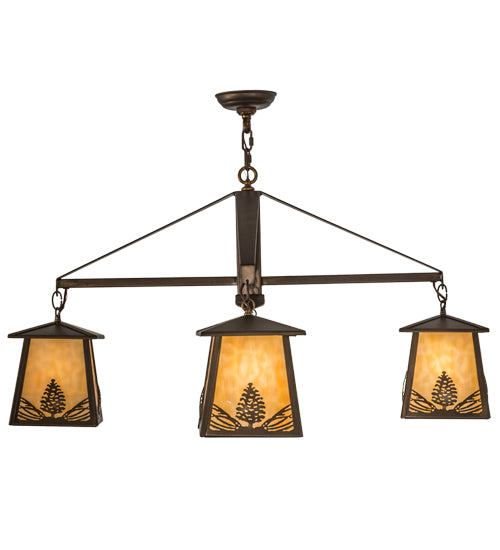 38"W Stillwater Mountain Pine 4 Lt Chandelier