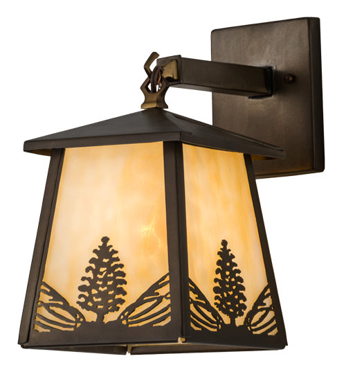 7"W Stillwater Mountain Pine Hanging Wall Sconce