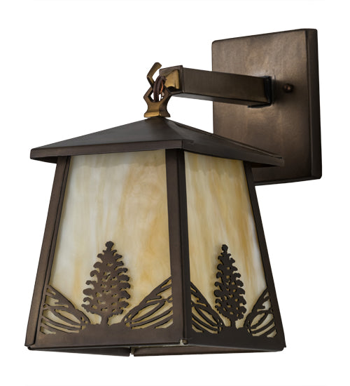 7"W Stillwater Mountain Pine Hanging Wall Sconce