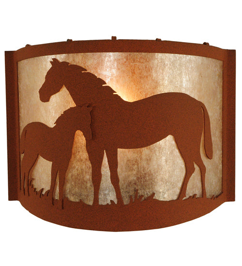 12"W Mare & Foal Wall Sconce