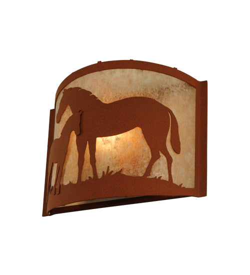 12"W Mare & Foal Wall Sconce