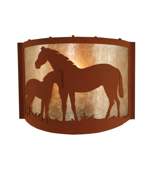 12"W Mare & Foal Wall Sconce