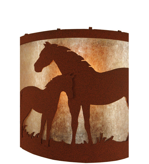 12"W Mare & Foal Wall Sconce