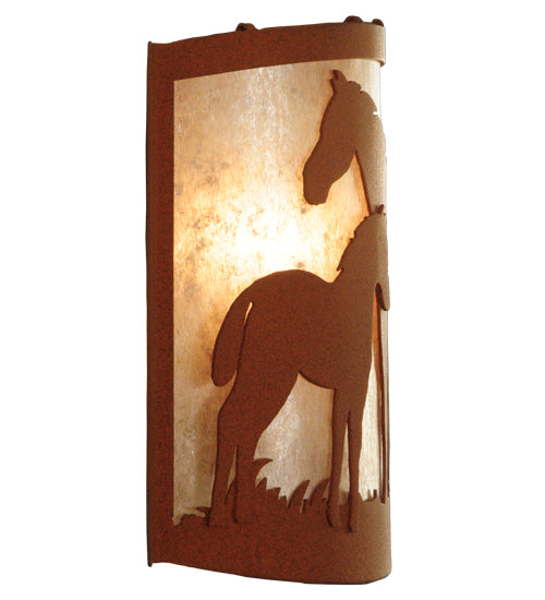 12"W Mare & Foal Wall Sconce