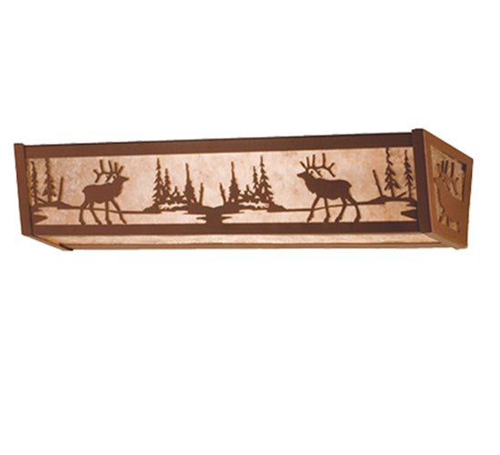 36" Wide Elk At Lake Vanity Light