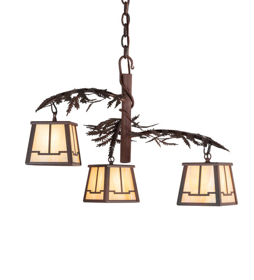 28" Wide Pine Branch Valley View 3 Light Chandelier