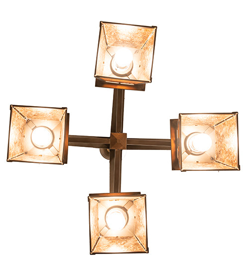 28" Wide Whispering Pines 4 Light Chandelier