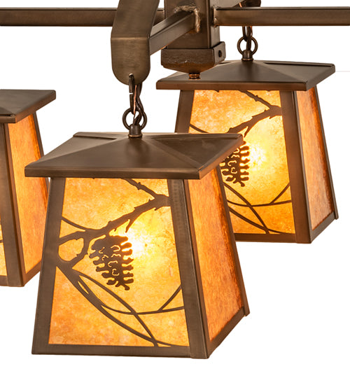 28" Wide Whispering Pines 4 Light Chandelier