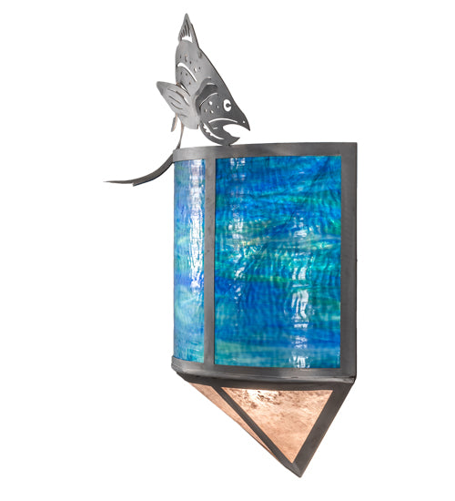 14" Wide Leaping Trout Wall Sconce