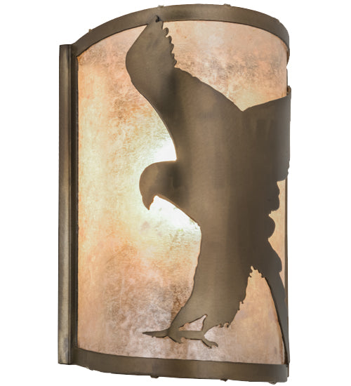 8"W Flying Hawk Left Wall Sconce