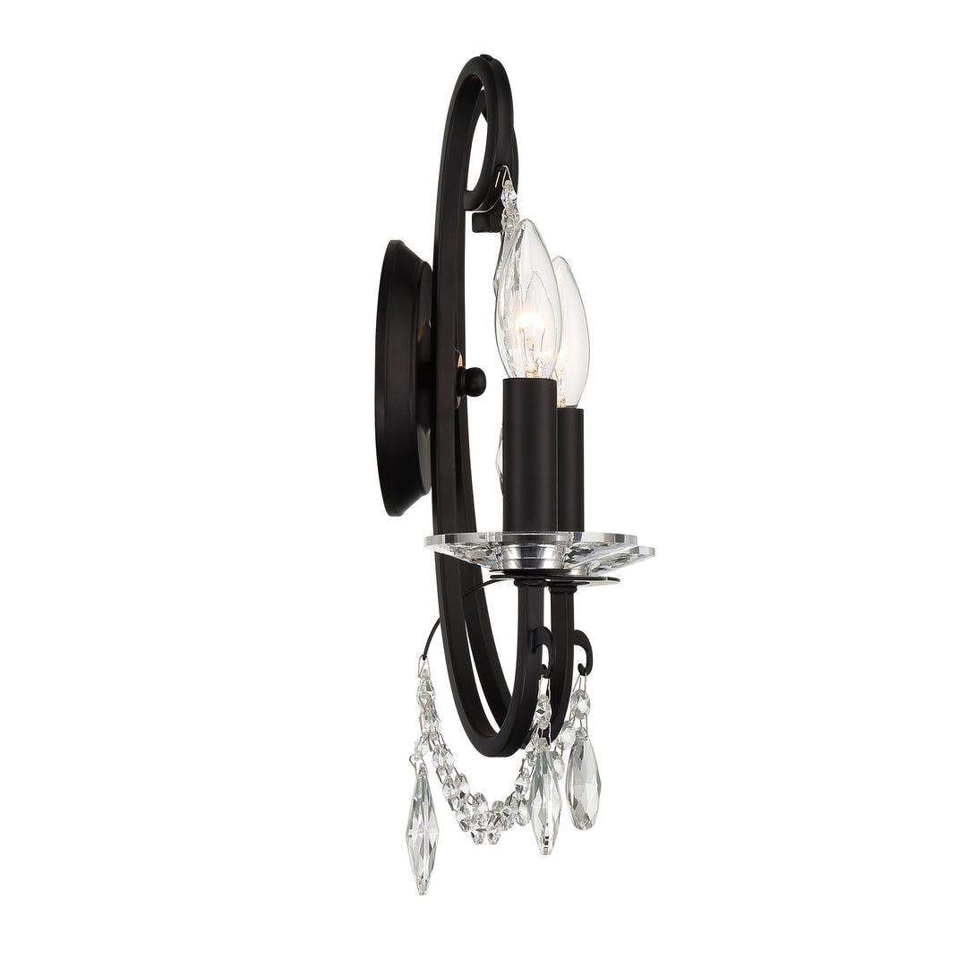 Crystorama Othello 2 Light Matte Black Sconce