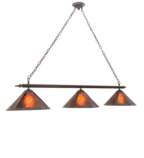 60" Long Sutter 3 Light Island Pendant