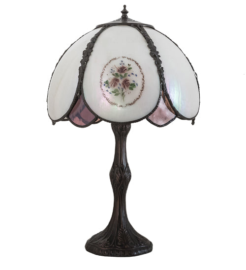 22"H Roses Hand Painted Table Lamp