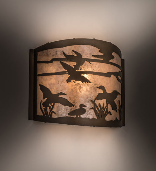 12"W Ducks In Flight Wall Sconce