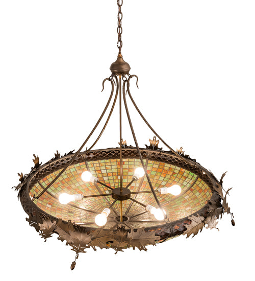 46" Wide Greenbriar Oak Inverted Pendant