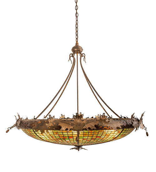 46" Wide Greenbriar Oak Inverted Pendant