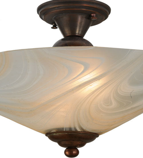 18"W Deco Ball Blush Swirl Semi-Flushmount