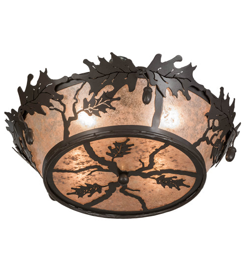 20"W Oak Leaf & Acorn Flushmount