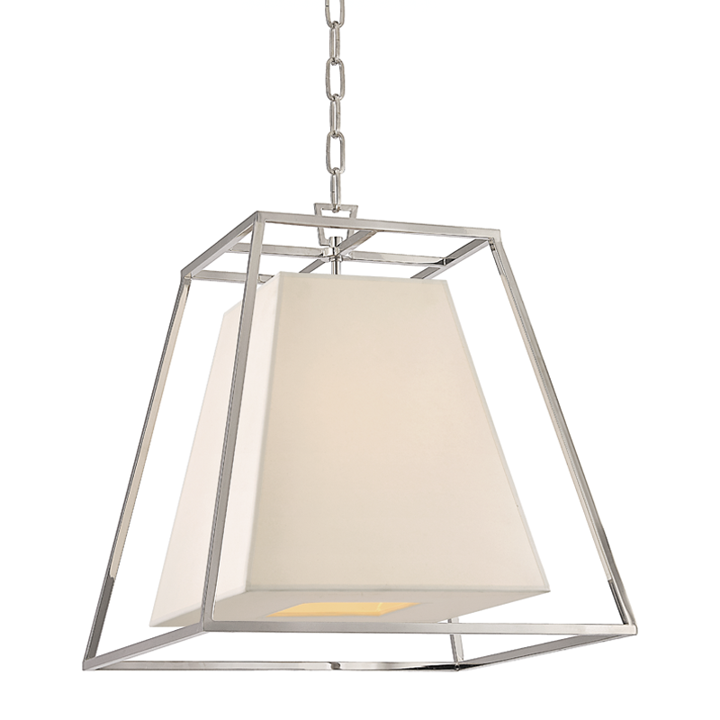 Kyle Pendant White Shade - Polished Nickel