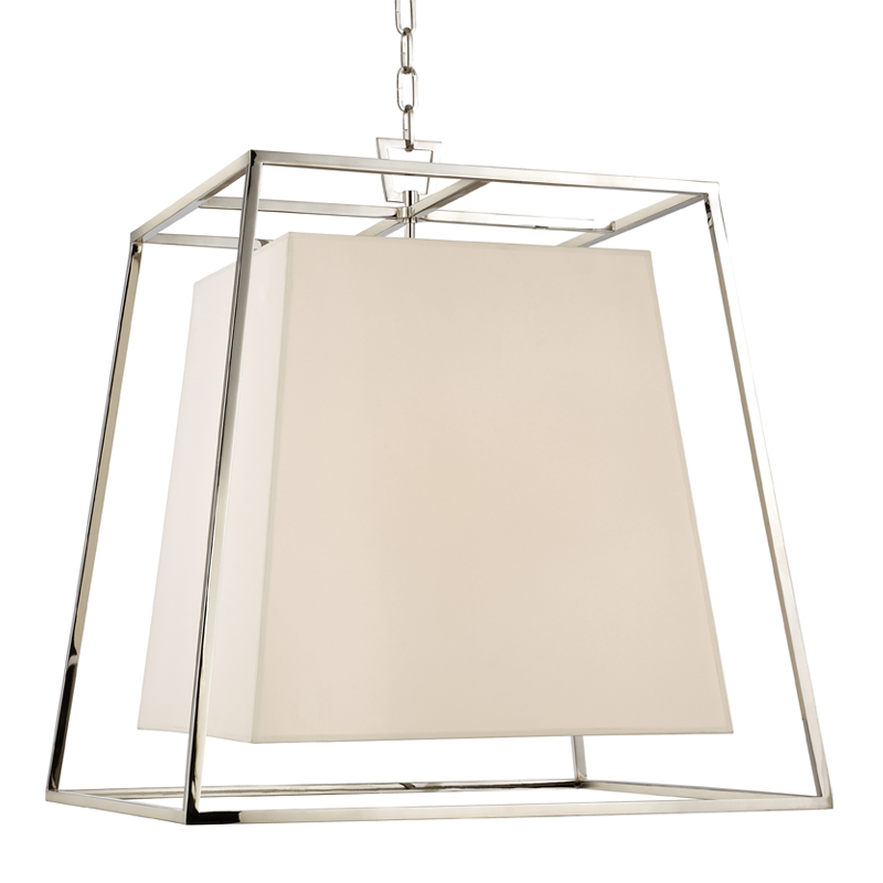 Kyle Chandelier White Shade - Polished Nickel