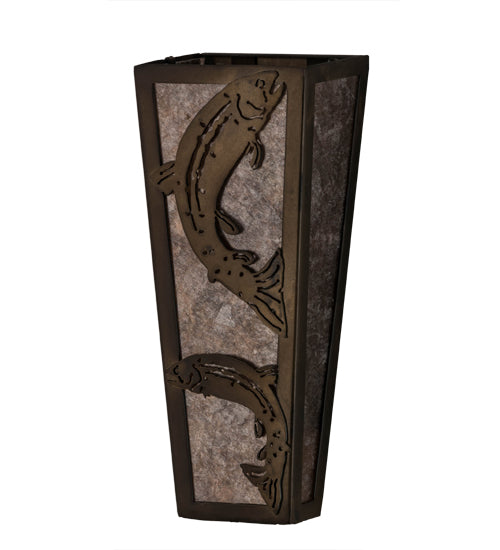 5"W Leaping Trout Wall Sconce