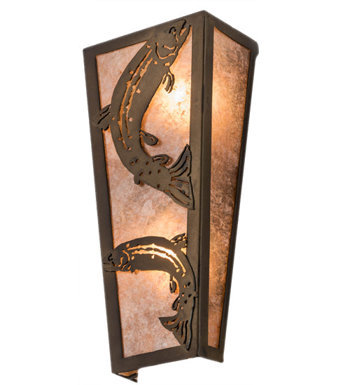 5"W Leaping Trout Wall Sconce