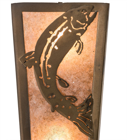 5"W Leaping Trout Wall Sconce