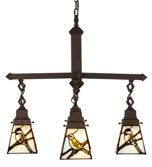 24"W Backyard Friends 4 Lt Chandelier