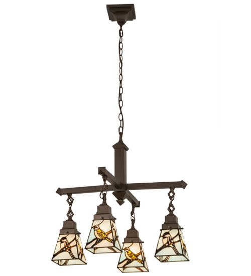 24"W Backyard Friends 4 Lt Chandelier