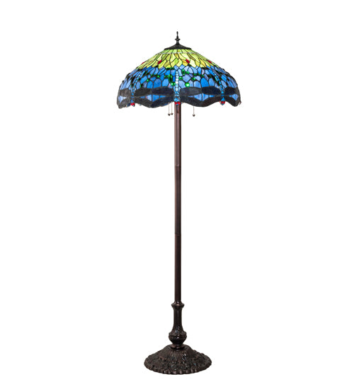 62" High Tiffany Hanginghead Dragonfly Floor Lamp