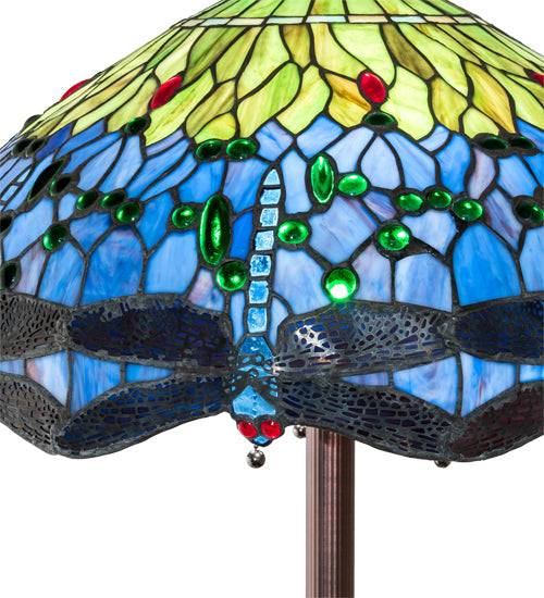 62" High Tiffany Hanginghead Dragonfly Floor Lamp