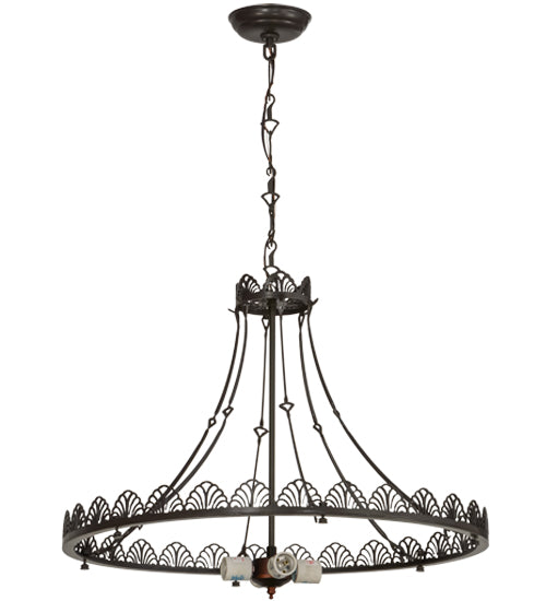 25"W Timeless Bronze 4 Lt Inverted Pendant Hardware