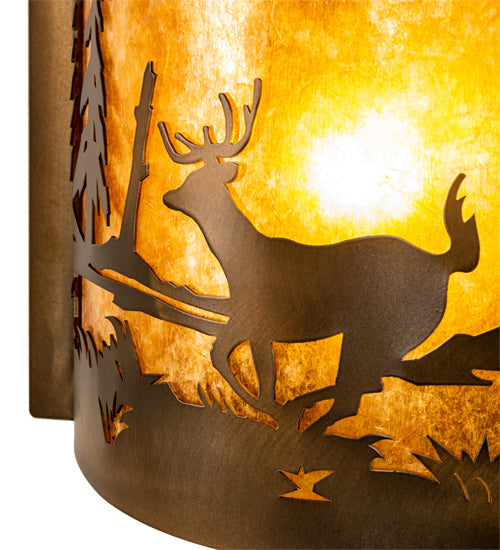 12" Wide Deer At Lake Wall Sconce