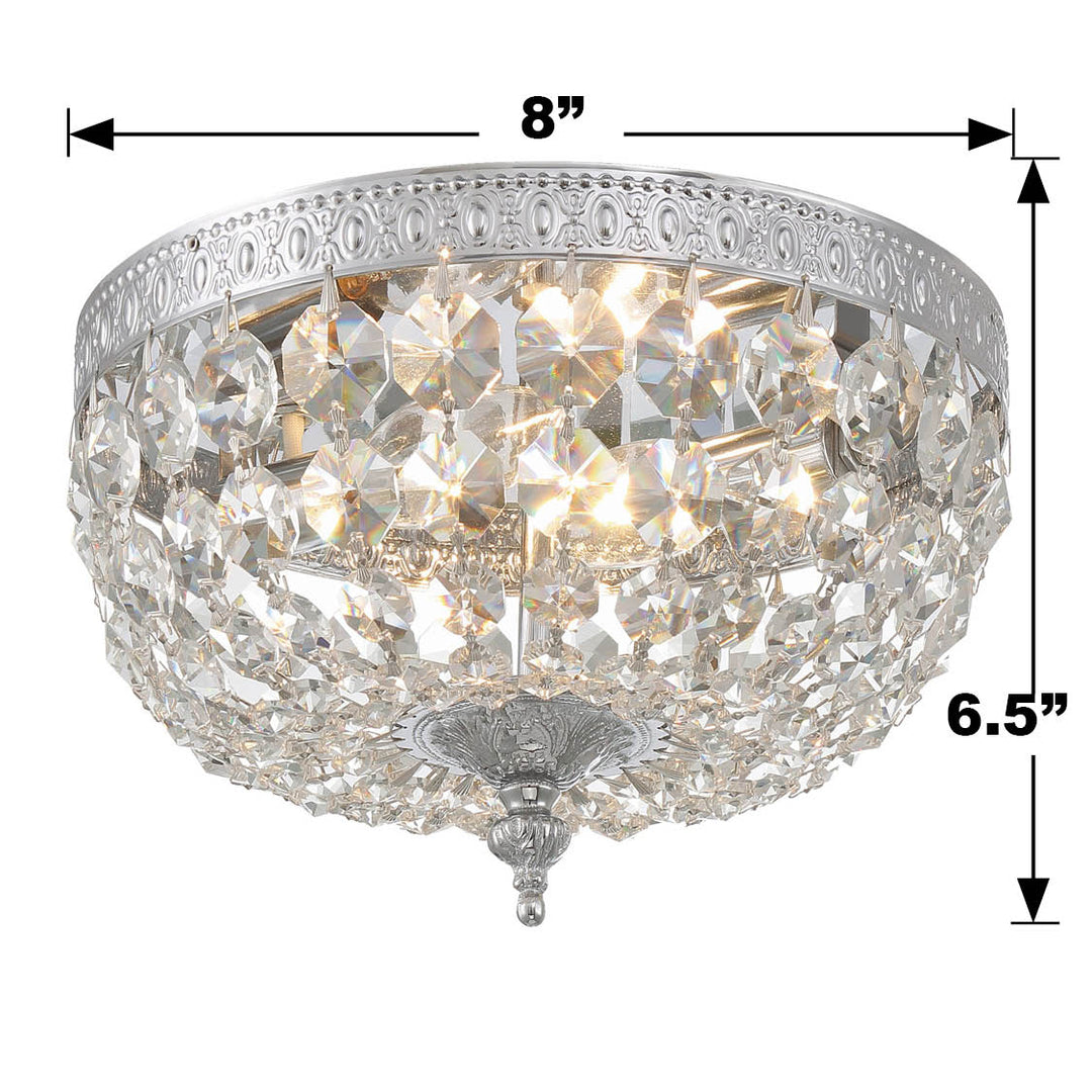 Crystorama Crystorama 2 Light Spectra Crystal Polished Chrome Flush Mount