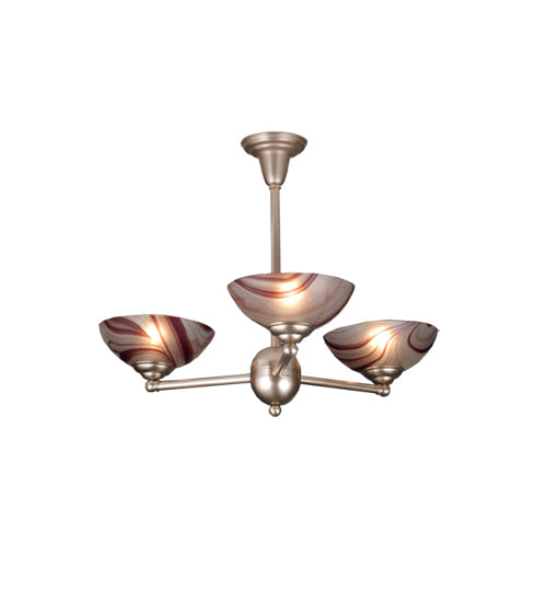 31"W Deco Ball Chambord Swirl 3 Lt Chandelier