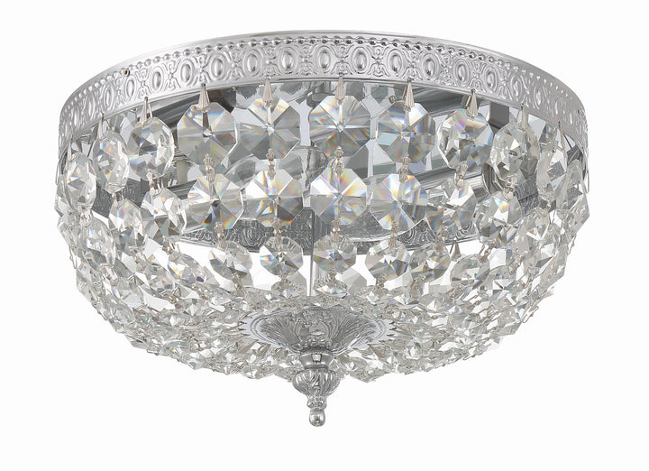 Crystorama Crystorama 2 Light Hand Cut Crystal English Bronze Flush Mount