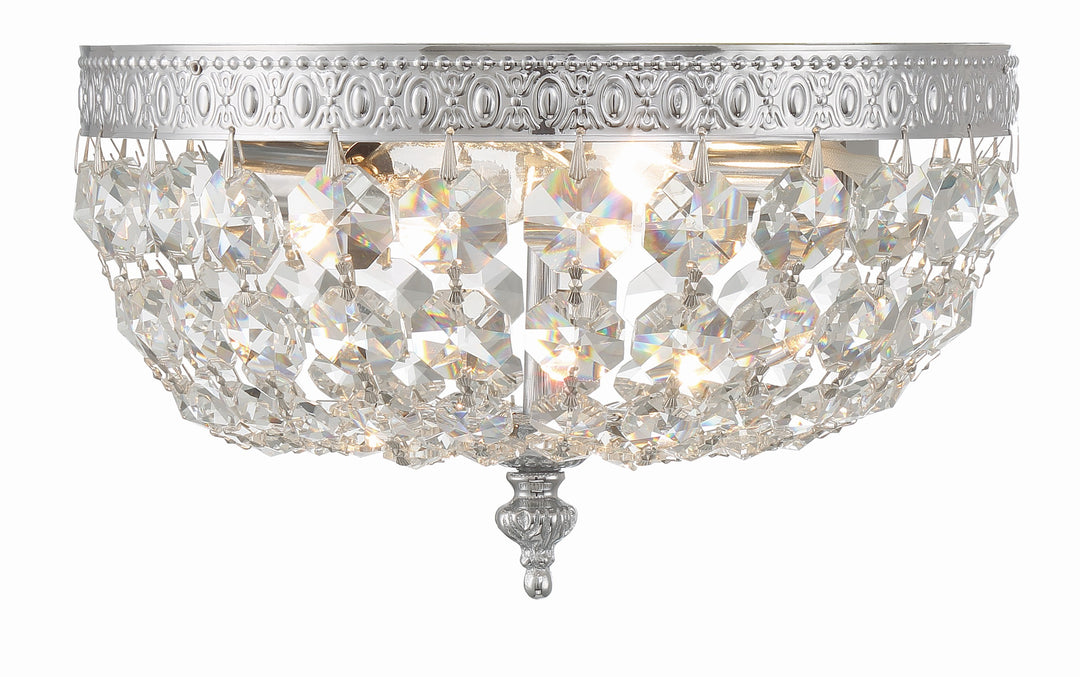 Crystorama Crystorama 2 Light Hand Cut Crystal English Bronze Flush Mount