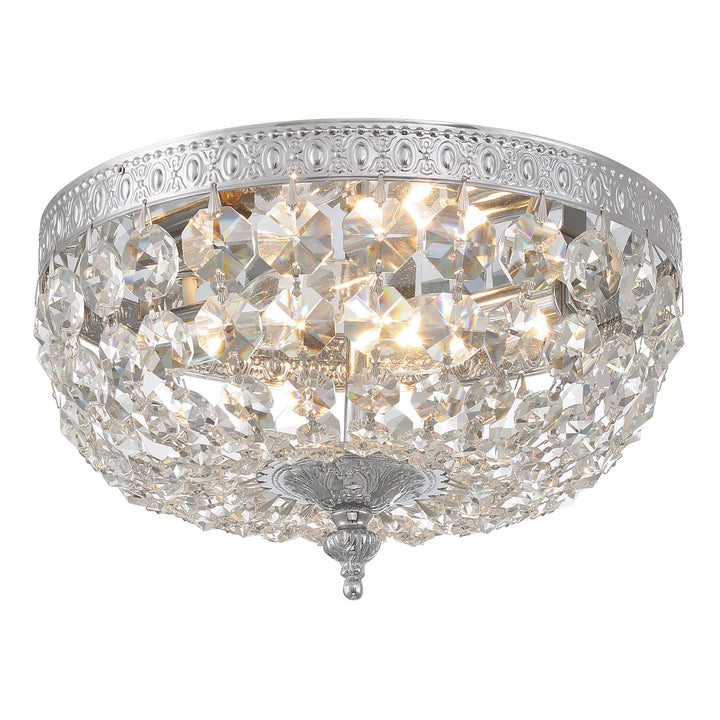 Crystorama 2 Light Hand Cut Crystal English Bronze Flush Mount