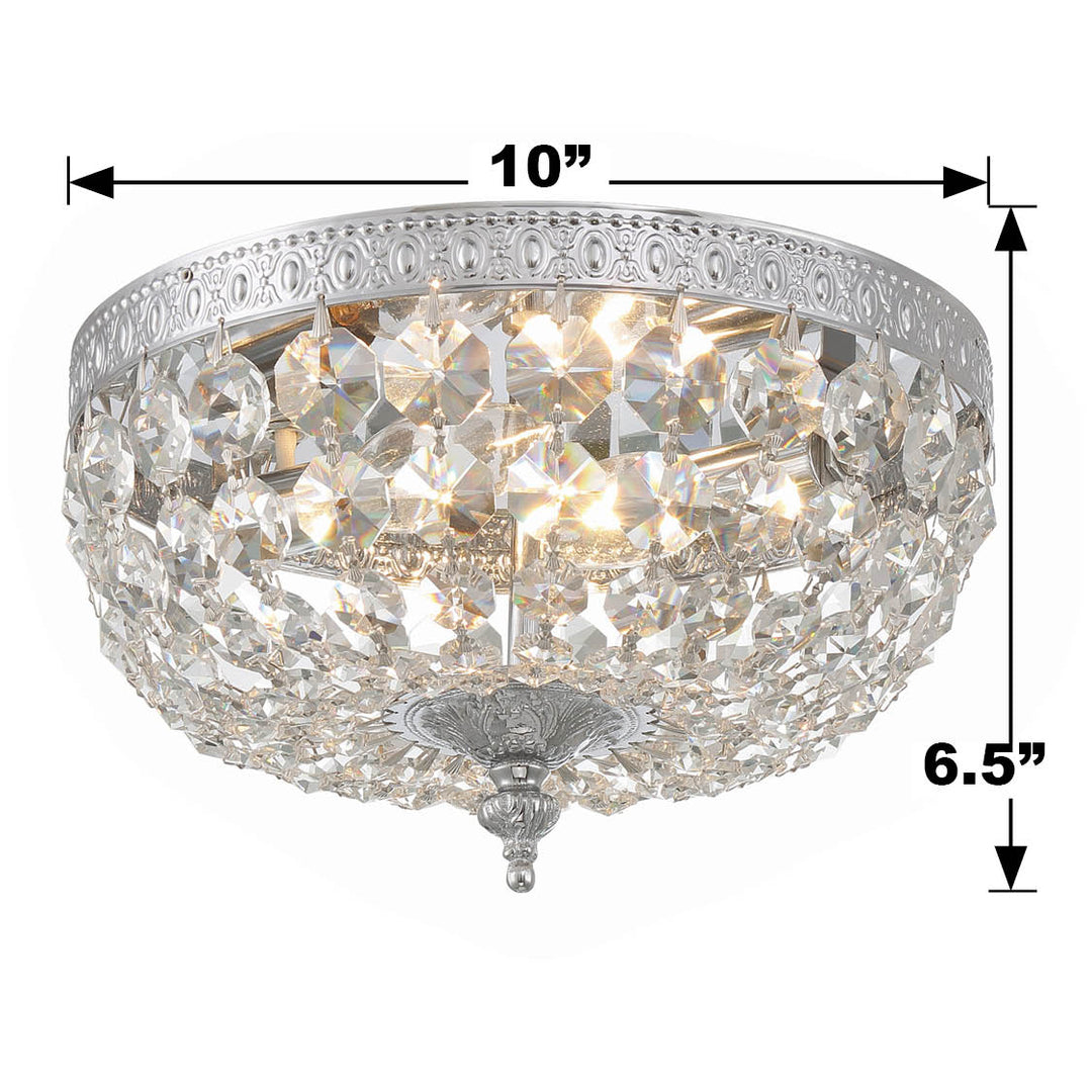 Crystorama Crystorama 2 Light Hand Cut Crystal English Bronze Flush Mount