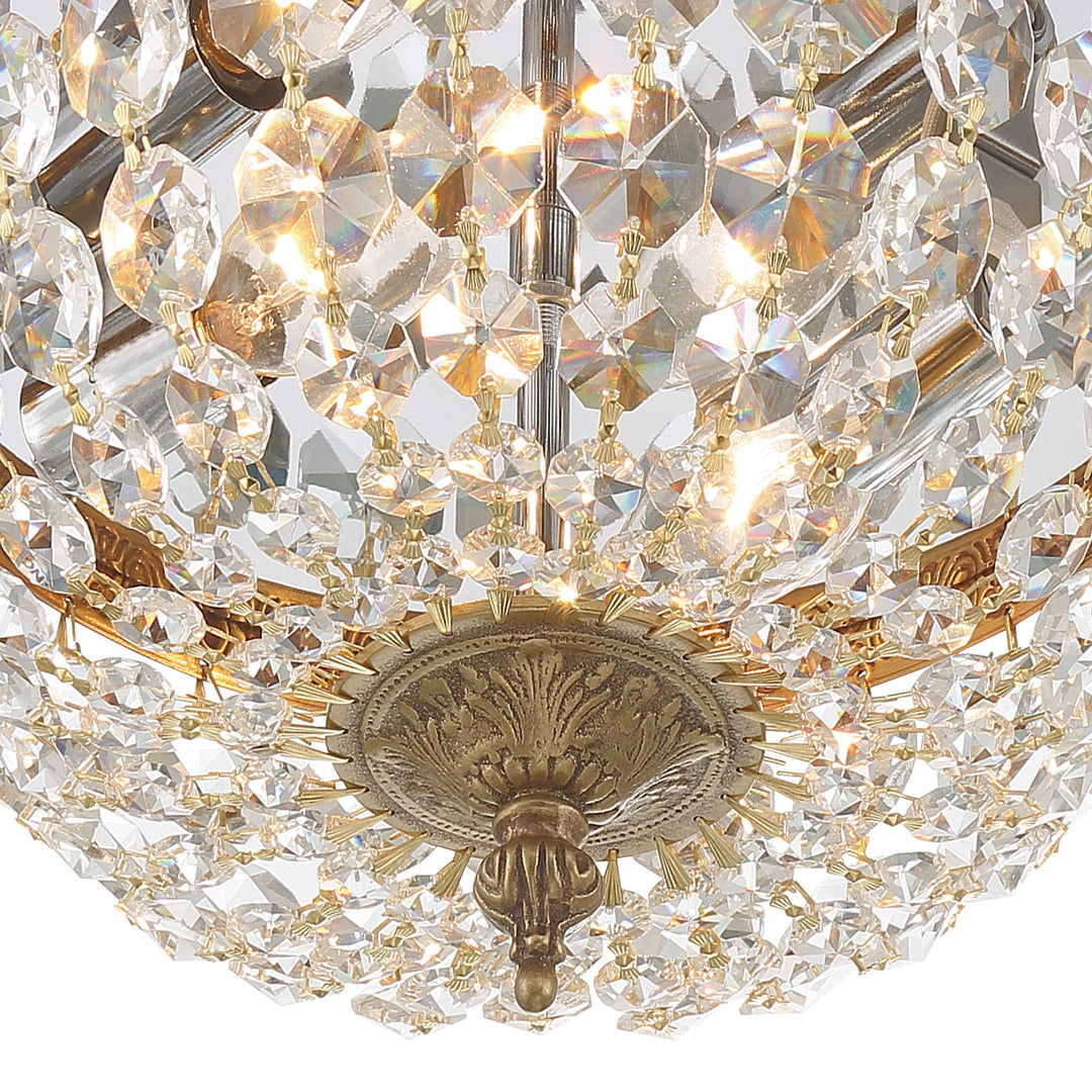 Crystorama Crystorama 2 Light Hand Cut Crystal English Bronze Flush Mount